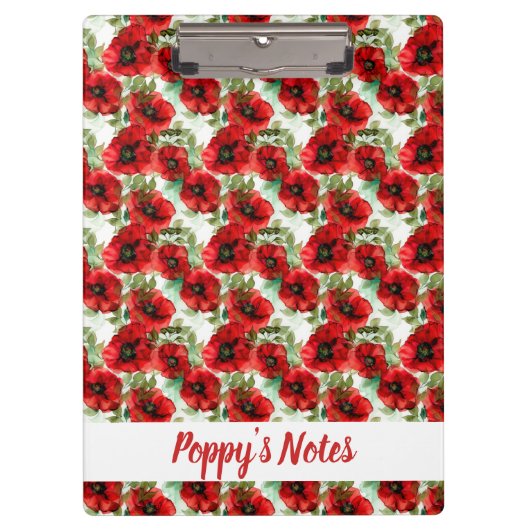Klassieke Poppy Pattern Name Klembord (Voorkant)