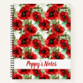 Klassieke Poppy Pattern Name Notitieboek (Voorkant)