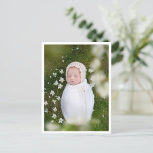 Klassieke portret foto Newborn Birth Announounding Briefkaart