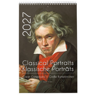 Klassieke Portretten van 12 Componisten, 2027 Kalender