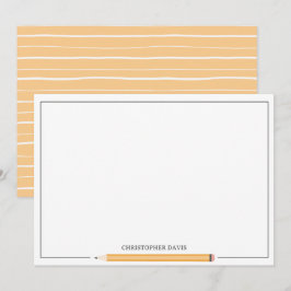 Klassieke potlood ingelijst briefpapier terug naar notitiekaartje