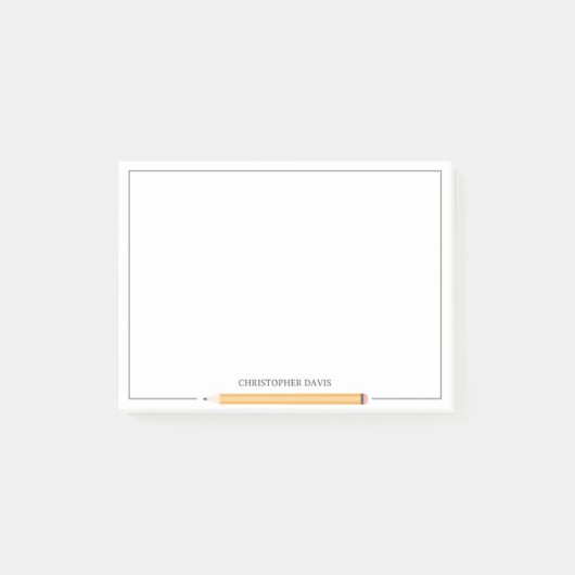 Klassieke potlood omkaderde briefpapier terug naar post-it® notes (Voorkant)