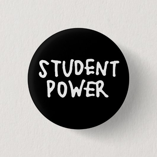 Klassieke Power Protest Button 1960 voor studenten (Voorkant)