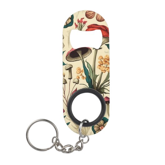 Klassieke Premium-paddenstoel en bloemenontwerp Mini Flessenopener (Voorkant)