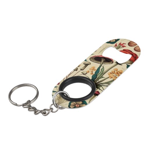 Klassieke Premium-paddenstoel en bloemenontwerp Mini Flessenopener (Voorkant Gekanteld)