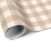 Klassieke preppy bruine beige gingham geruit cadeaupapier (Rol Hoek)