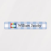 Klassieke primaire Crayon Blue Pset Name Labels (Design 2)