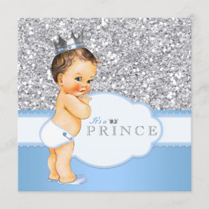 Klassieke Prins Baby Borrel Blauw en Zilver Kaart