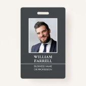 Klassieke Professional ID Donkergrijs Wit Beveilig Badge (Voorkant)