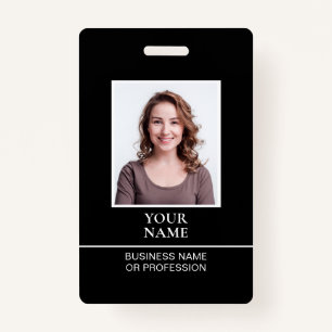 Klassieke Professional ID Zwart Wit Beveiliging Badge