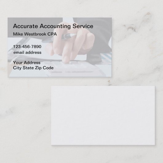 Klassieke professionele accountant-Visitekaartjes Visitekaartje (Voorkant / Achterkant)