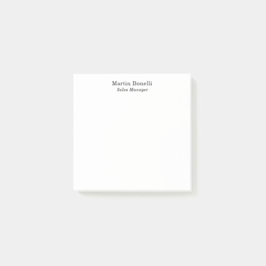 Klassieke professionele eigen naam informatie eenv post-it® notes (Voorkant)