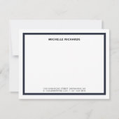 Klassieke Professionele Marine Blauwe Grens Statio Notitiekaartje (Voorkant)