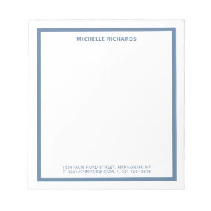 Klassieke professionele stoffige blauwe rand brief notitieblok