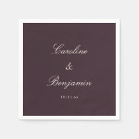 Klassieke pruim script elegante trouwdatum naam