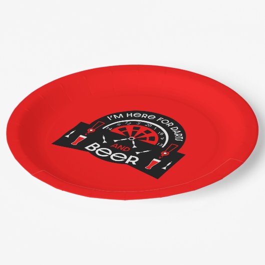 Klassieke pub darts papieren bordje (Gekanteld)