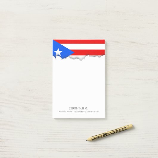 Klassieke Puerto Ricaanse vlag Post-it® Notes (Op bureau)