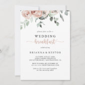 Klassieke puinroze roze roze bruine bruiloft kaart (Voorkant)