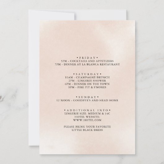 Klassieke puistroze roze roze roodbruinweekeinde kaart (Achterkant)