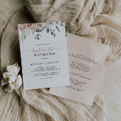 Klassieke puistroze roze roze roodbruinweekeinde kaart