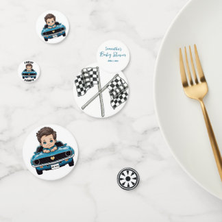 Klassieke Race Auto Baby Jongen Cruisen 'In Douche Confetti