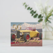 Klassieke raceauto Gefeliciteerd 50e Briefkaart (Staand voorkant)