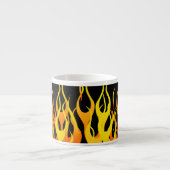 Klassieke raceflames op Solid Black Espresso Kop (Voorkant)