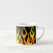 Klassieke raceflames op Solid Black Espresso Kop (Rechts)