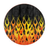 Klassieke raceflames op Solid Black Snijplank (Voorkant)