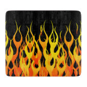 Klassieke raceflames op Solid Black Snijplank (Voorkant)