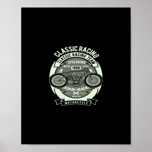 klassieke racemotorfiets poster (Voorkant)