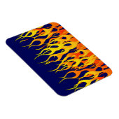 Klassieke Racing Flames Fire op Navy Blue Decor Magneet (Rechterzijde)