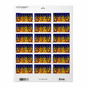 Klassieke Racing Flames Fire op Navy Blue Etiket (Full Sheet)