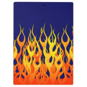 Klassieke Racing Flames Fire op Navy Blue Klembord (Achterkant)