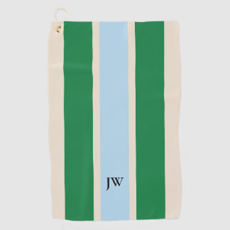 Klassieke Racing Stripe Monogram Golfhanddoek