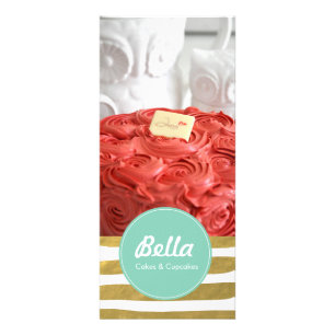 Klassieke rackkaart - Bakkerij Cafe Cupcake Winkel Reclamekaart