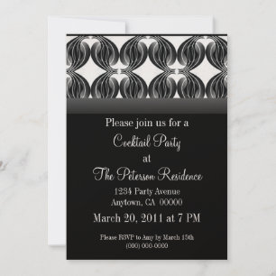 Klassieke radiance cocktail Party Invite, Black Kaart