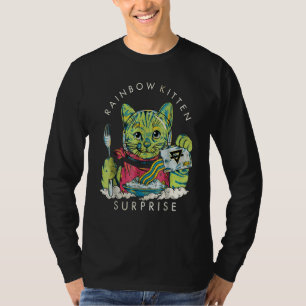 Klassieke Rainbow Kitten Surprise Kat T-shirt