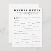 Klassieke reactiekaart RSVP kaartje (Voorkant / Achterkant)