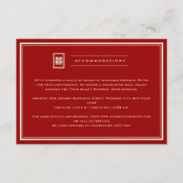 Klassieke rechthoek dubbel geluk Chinees huwelijk Informatiekaartje