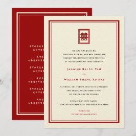 Klassieke rechthoek dubbel geluk Chinees huwelijk Kaart