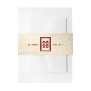 Klassieke rechthoek dubbel geluk Chinees huwelijk Uitnodigingen Wikkel