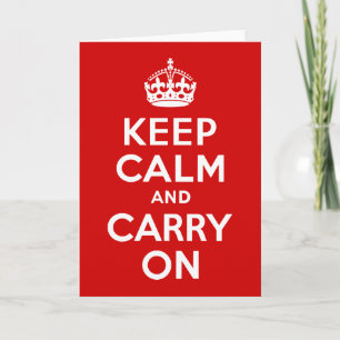 Klassieke Red Keep Calm en Carry Kaart