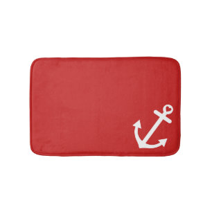 Klassieke Red Love Anchor Nautical Badmat
