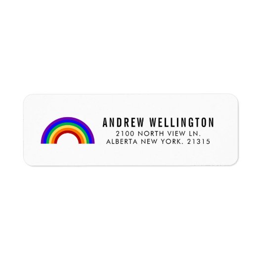 Klassieke regenboog | Retouradres Etiket (Voorkant)
