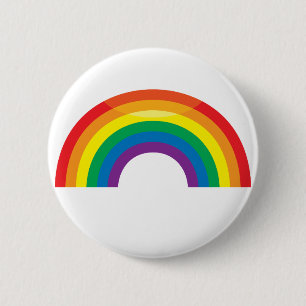 Klassieke regenboog ronde button 5,7 cm