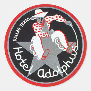 Klassieke reis, Hotel Adolphus in Dallas, Texas Ronde Sticker