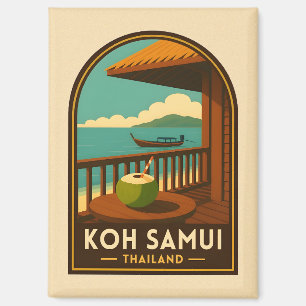 Klassieke Reis Koh Samui Eiland Thailand Retro Magneet