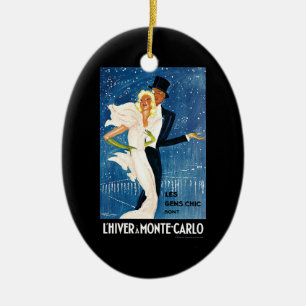 Klassieke reis, liefdesromantiek Winter in Monte C Keramisch Ornament