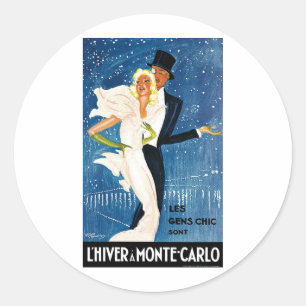 Klassieke reis, liefdesromantiek Winter in Monte C Ronde Sticker